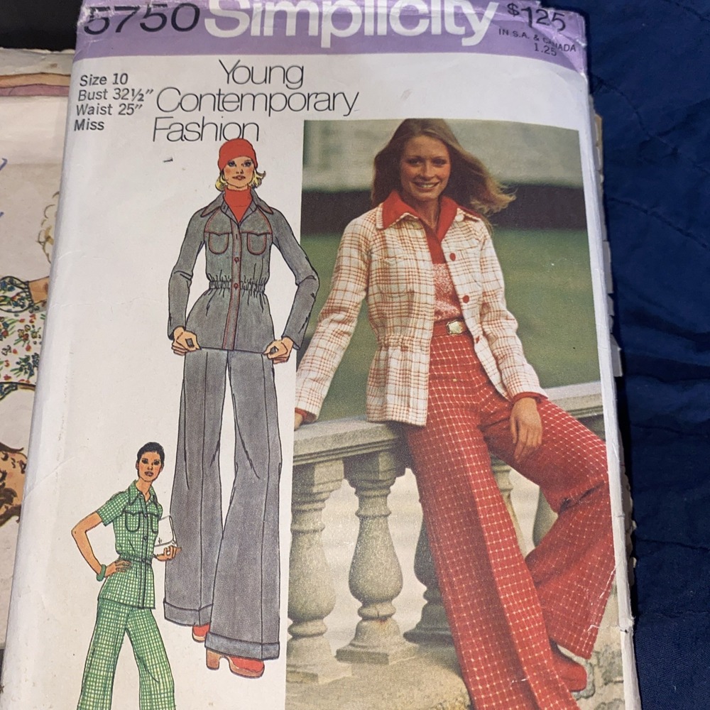 Simplicity 5750 Misses Shirt Jacket Pants Pattern Size 10 Bell Cut Complete